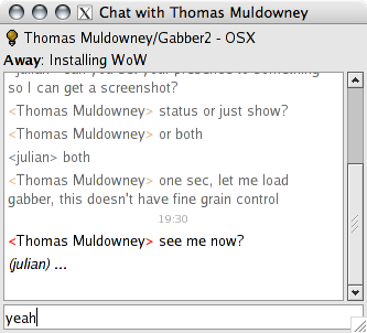 Gabber2 chat window