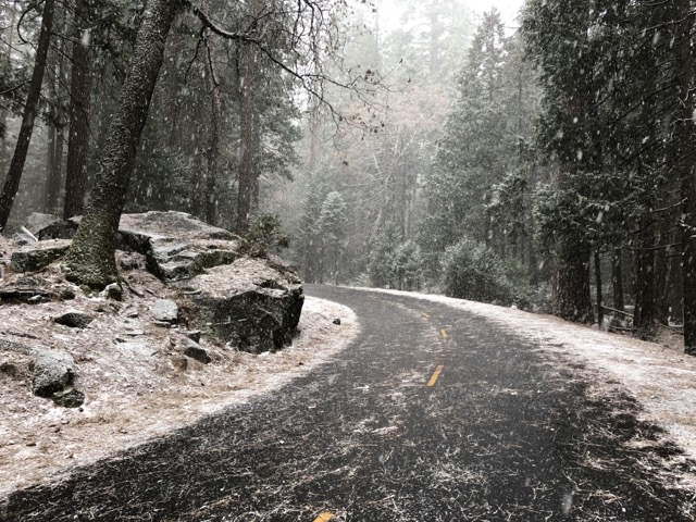 snow in Yosemite Valley